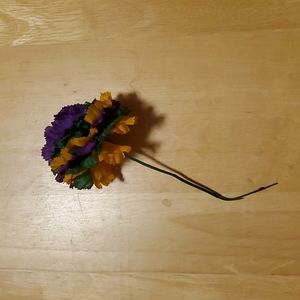 Mardi Gras Carnation 7 inches long from top of Blossom to Stem end